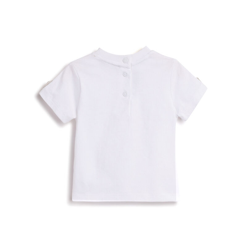 Boys White Checked Short Sleeve T-Shirt image number 1